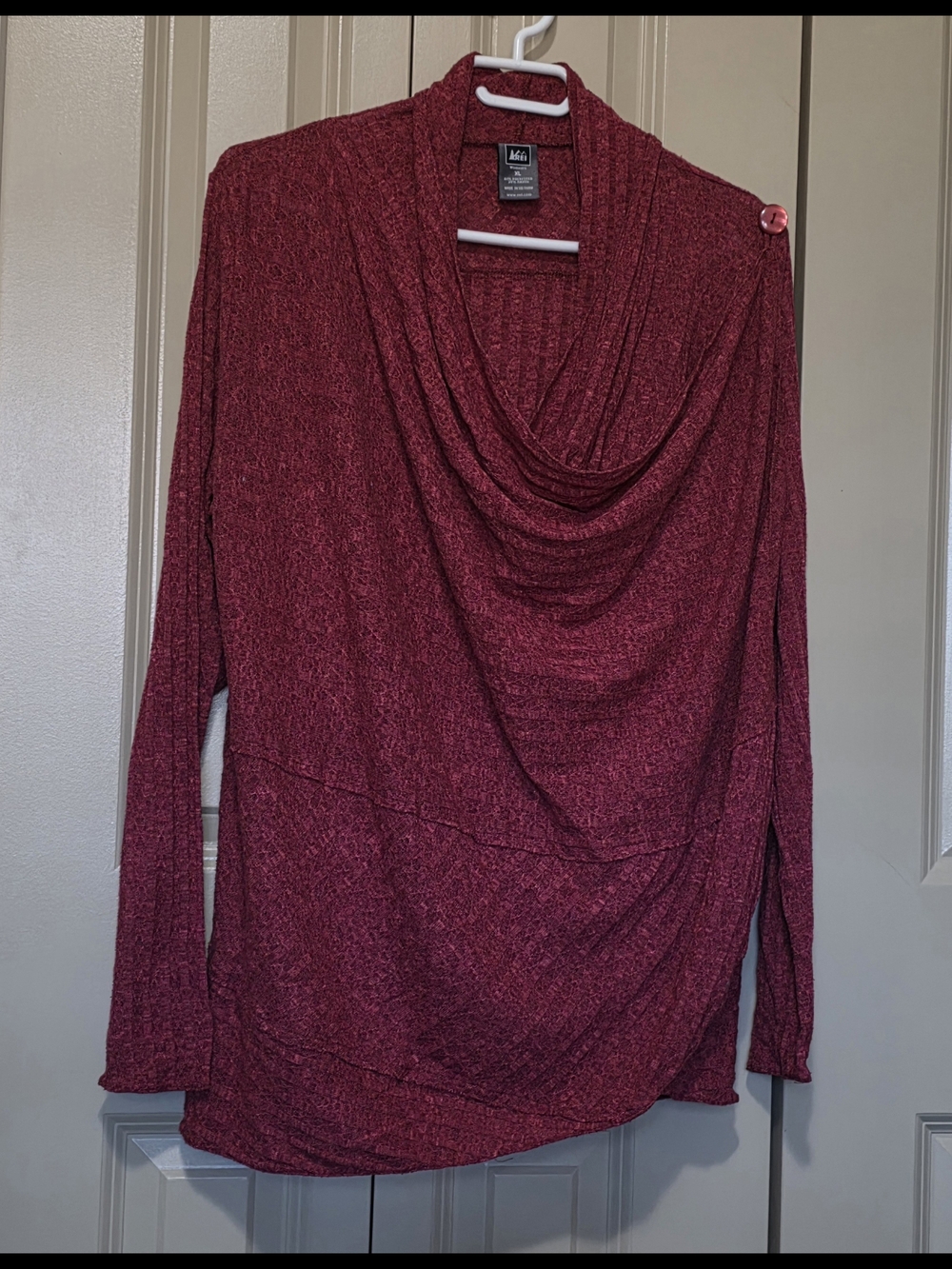 REI Raspberry Draped Cardigan